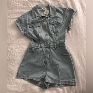 NWT Denim Shorts Jumpsuit